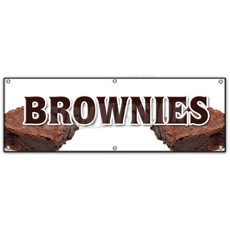 Signmission BROWNIES BANNER SIGN bakery chewy warm homemade best chocolate blondies B-72 Brownies